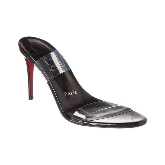 Christian Louboutin Just Nothing 85 Vinyl & Leather Sandal - Picture 1 of 5
